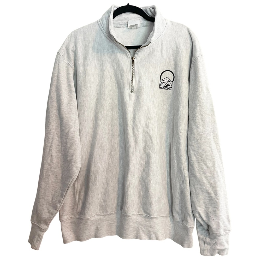 Champion Reverse Weave Big Sky Montana Quarter Zip Sweatshirt 2XL‎ Embroidered